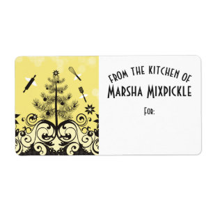 Angel utensils from the kitchen of Christmas label