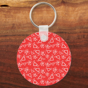 Angel Valentine's Hearts Pattern Key Ring