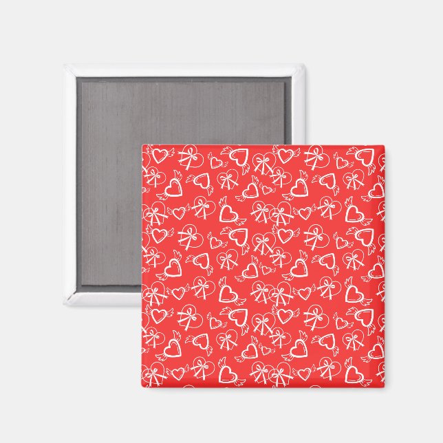 Angel Valentine's Hearts Pattern Magnet (Front/Back)