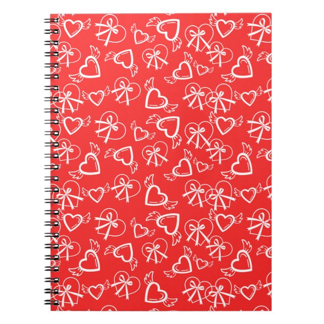 Angel Valentine's Hearts Pattern Notebook (Front)