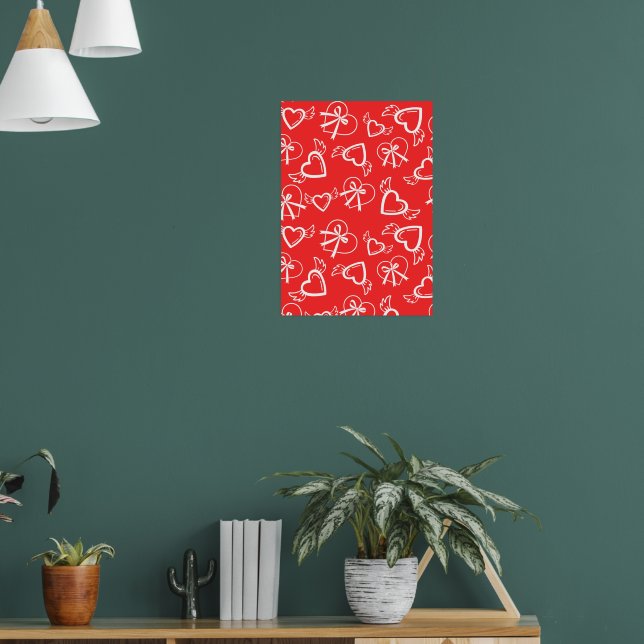 Angel Valentine's Hearts Pattern Poster (Living Room 1)
