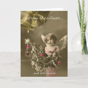 Angel vintage christmas greeting card