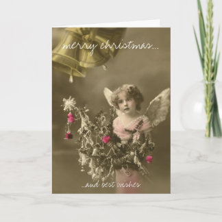 Angel vintage christmas greeting card