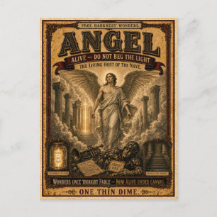 Angel, Vintage Circus Monster Postcard
