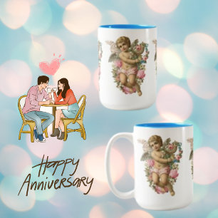 Angel Vintage Flower Wing Mug