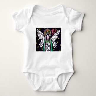 Angel Virgin of Guadalupe Art by Heather Galler Baby Bodysuit