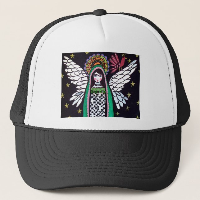 Angel Virgin of Guadalupe Art by Heather Galler Trucker Hat (Front)