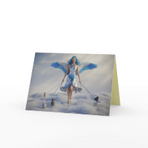 Angel Walkin' the Dog Card