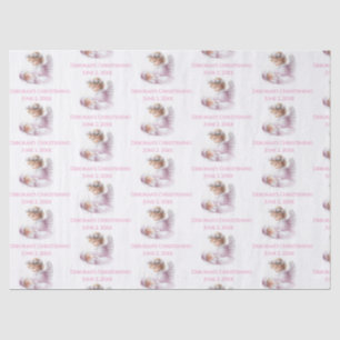 Angel Watching Over Baby Girl Baptism Tissue Paper
