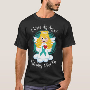 Angel Watching Over Me Teal Ribbon T-Shirt