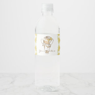 Angel Water Bottle Labels-Gold & Green Label