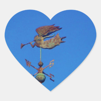 Angel Weather Vane Bright Blue Sky Heart Sticker