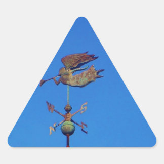 Angel Weather Vane Bright Blue Sky Triangle Sticker