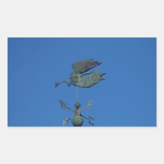 Angel Weather Vane Rectangular Sticker (Front)