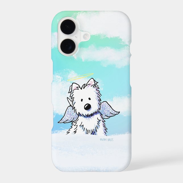 Angel Westie KiniArt iPhone Case (Back)
