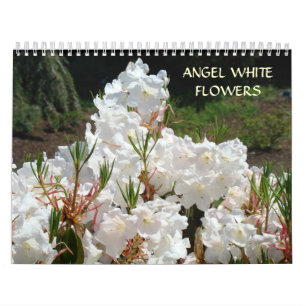 ANGEL WHITE FLOWERS Calendar White Florals