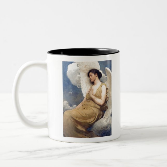 Angel White Winged Figure Abbott Handerson Thayer Two-Tone Coffee Mug (Left)