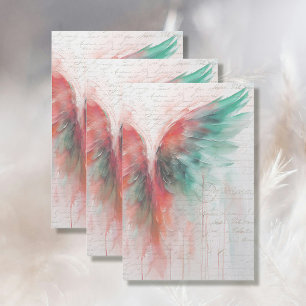 Angel Wing Ethereal Abstract Impressionism Pink Tissue Paper