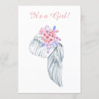 ~  Angel Wing Feathers Crystals Shower Invitation