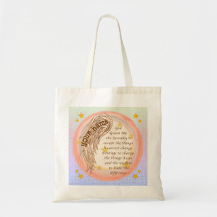 Angel Wing Serenity Prayer tote bag