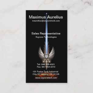 Angel Wing Sword Of Arkledious Black Business Card