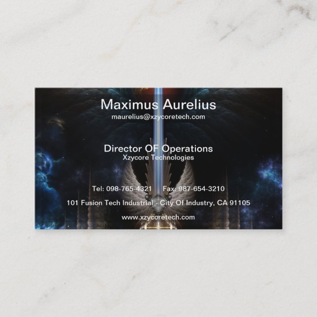 Angel Wing Sword Of Arkledious IMW Business Card (Front)