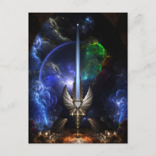 Angel Wing Sword Of Arkledious Sp Fractal Art Postcard