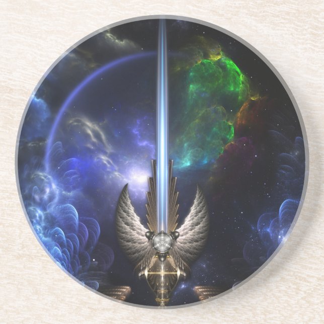 Angel Wing Sword Of Arkledious Space Sandstone Coa Coaster (Front)