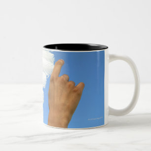 Angel wing with arm Two-Tone coffee mug