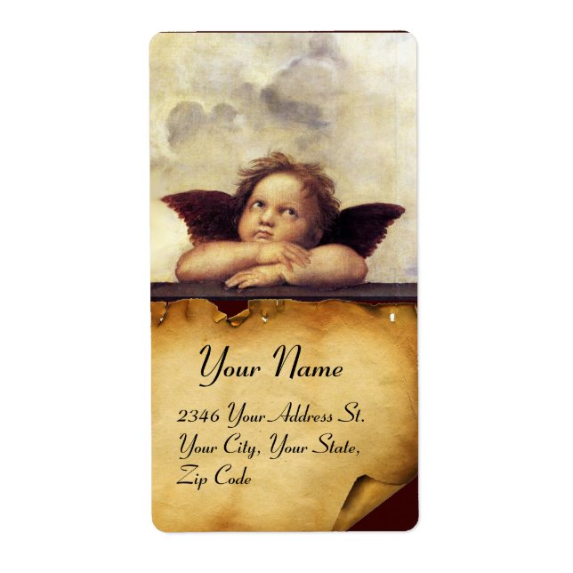 ANGEL / Winged Cherub,,brown parchment,white (Front)