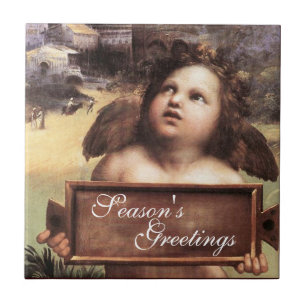 ANGEL / Winged Cherub Ceramic Tile