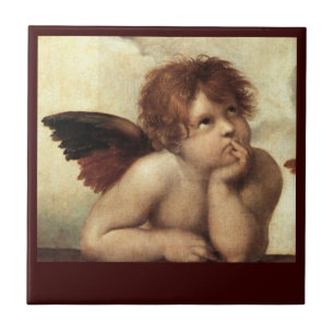 ANGEL / Winged Cherub Ceramic Tile