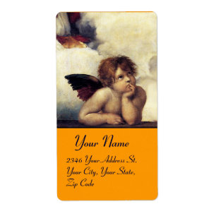 ANGEL / Winged Cherub,orange,white