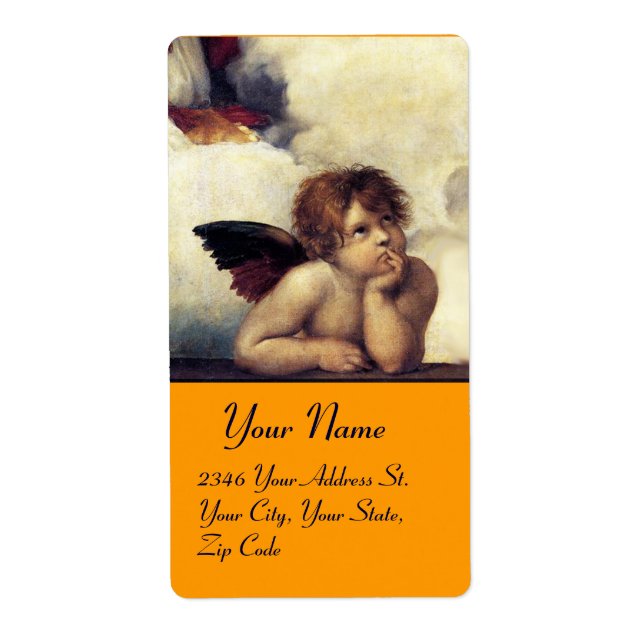 ANGEL / Winged Cherub,orange,white (Front)