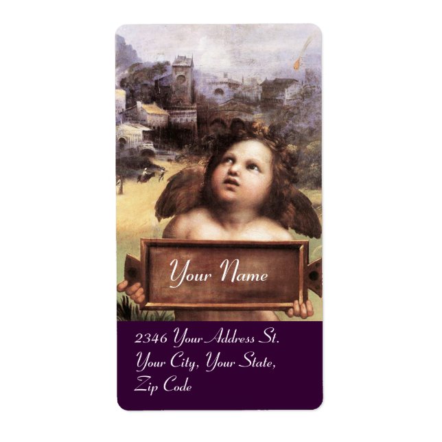 ANGEL / Winged Cherub, purple (Front)