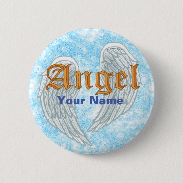 Angel Wings  6 Cm Round Badge (Front)