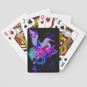 angel wings and butterflies playing cards