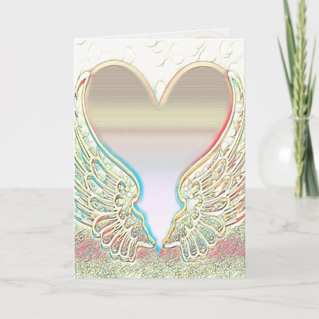 Angel Wings and Heart Graphic Arts Card (Front)