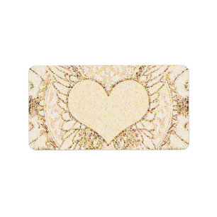 Angel Wings and Heart Label