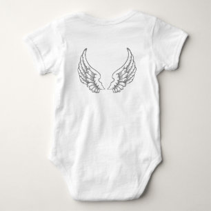 Angel Wings Baby Bodysuit Grey