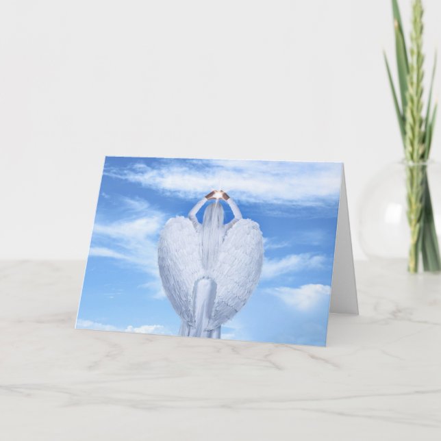 Angel Wings Beautiful Blue Sky Clouds Customise Card (Front)