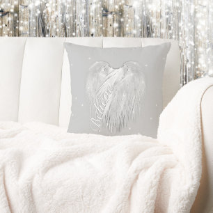 ANGEL WINGS 'Believe' Heart Starry Sparkle Cushion