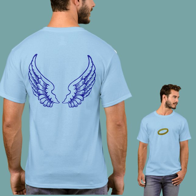 Angel Wings (Blue) Front and Back Tee (Please enjoy our tee.)