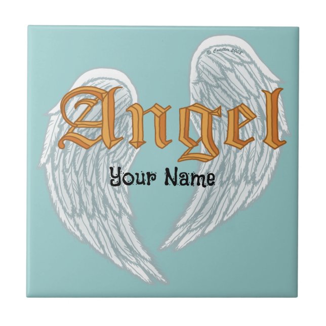 Angel Wings Ceramic Tile (Front)