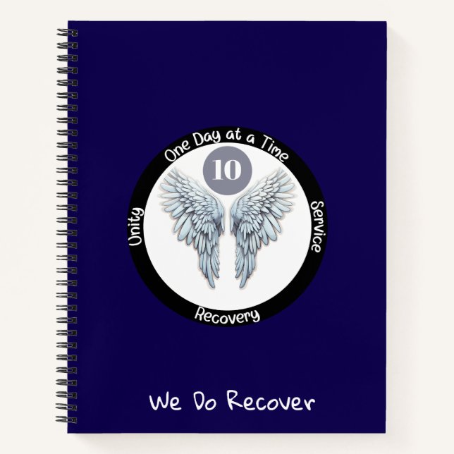 Angel Wings - Custom 12 Step Recovery Notebook (Front)