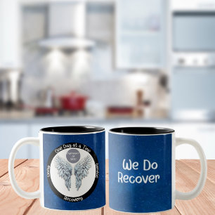 Angel Wings - Custom 12 Step Recovery Two-Tone Coffee Mug