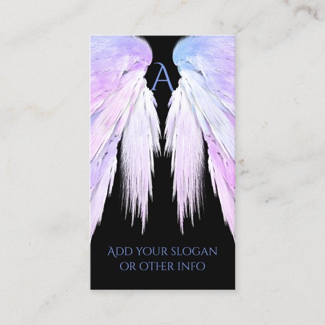 ANGEL WINGS Dreamy Beauty Black Business Card (Front)