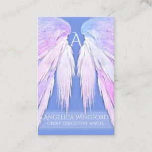 Angel Wings Dreamy Pink Soft Blue Business Card