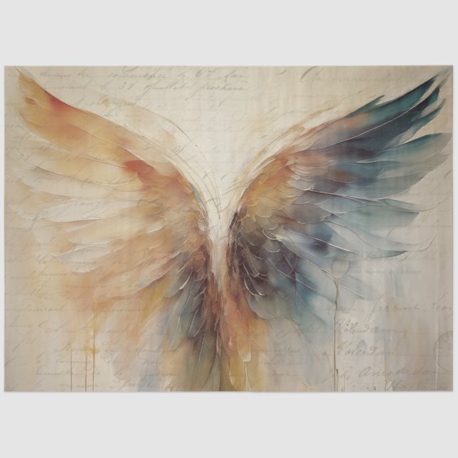 Angel Wings Ethereal Abstract Impressionism Tissue Paper (Front)