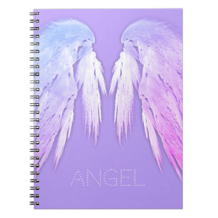 ANGEL WINGS Fairy Purple Custom Name Notebook